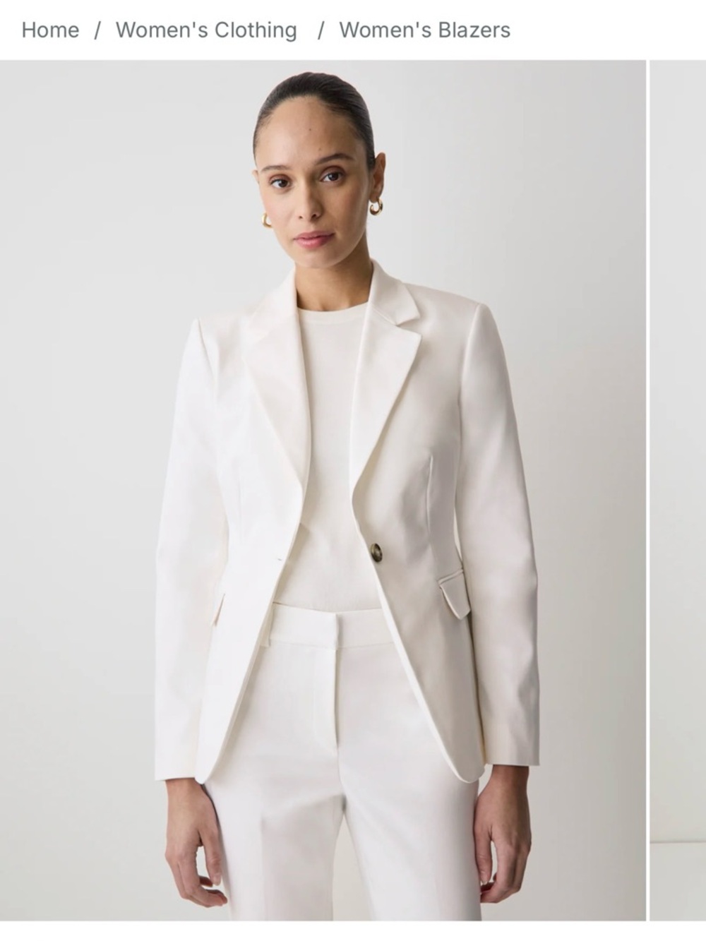 RW&CO. White Single-Button Notch-Lapel Blazer